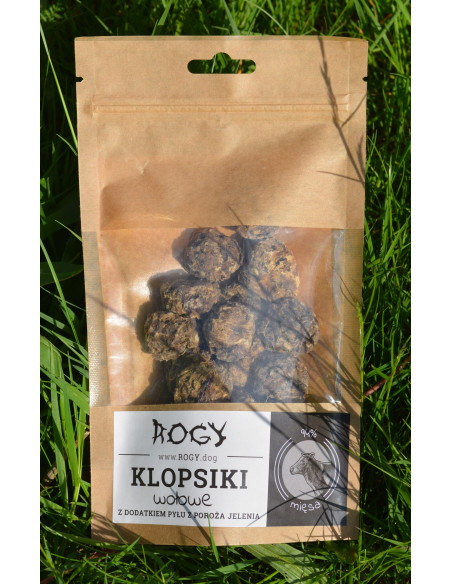 ROGY- przekąska klopsiki wołowe + pył z poroża 80g