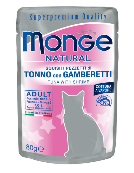 Monge Buste - Tuńczyk i krewetki  w galarecie 80g saszetka