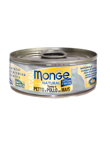 Monge Natural -Tuńczyk, kurczak i  kukurydza 80g