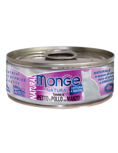 Monge Natural -Tuńczyk z kurczakiem i wołowiną 80g