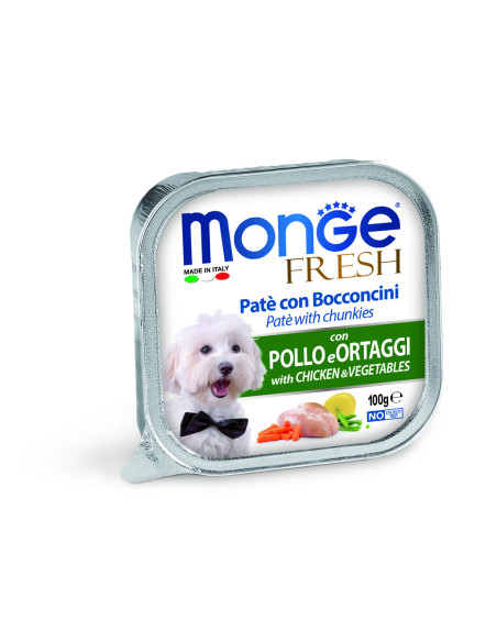Monge DOG Fresh - Pasztet kurczak z warzywami 100g