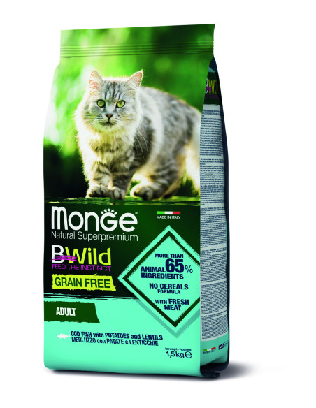 Monge Bwild Grain Free - Dorsz z ziemniakami i soczewicą 1,5kg