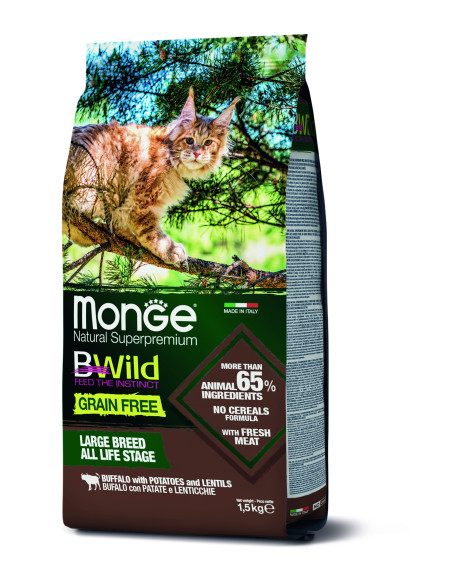 Monge Bwild Grain Free Large Breed - Bawół 1,5kg