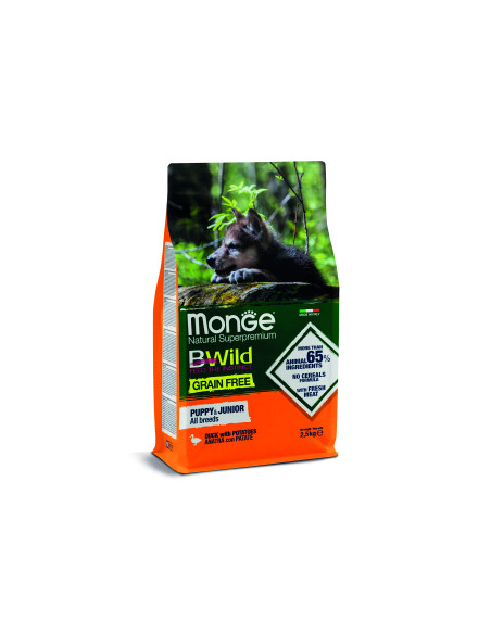 Monge DOG Bwild Grain Free Puppy-Kaczka ziem 2,5kg