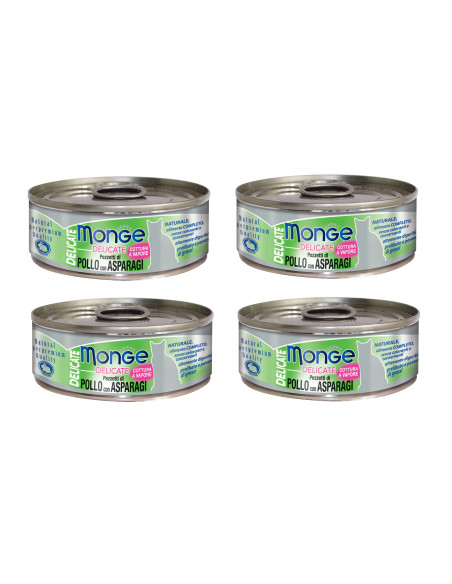 CZTEROPAK Monge Delicate - Kurczak ze szparagami 4x80g