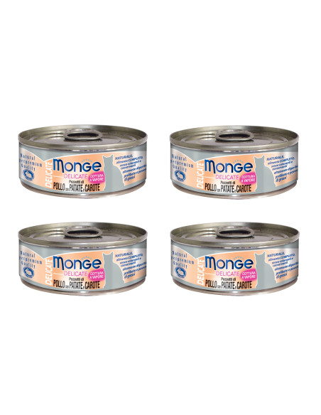 CZTEROPAK Monge Delicate - Kurczak, ziemniaki i marchew 4x80g