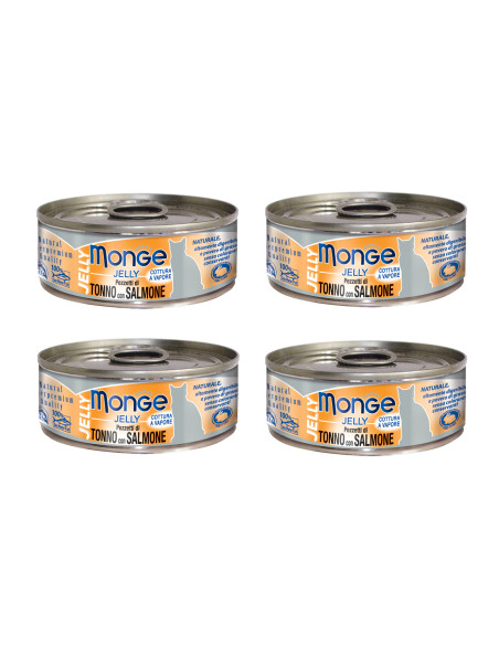CZTEROPAK Monge Jelly - Tuńczyk z łososiem 4x80g
