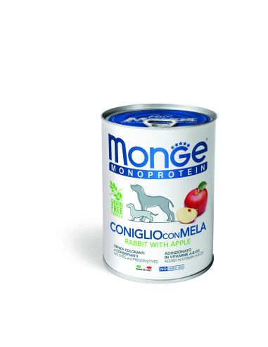 Monge DOG Fruit M - Królik z jabłkiem 400g