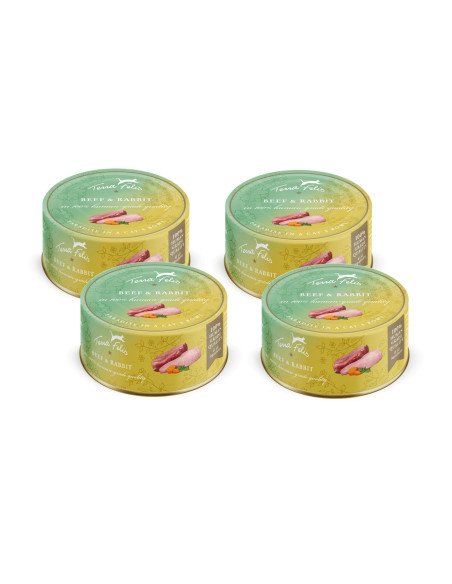 CZTEROPAK Terra Felis - Wołowina z Królikiem 4x80g