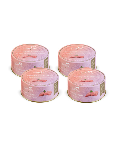 CZTEROPAK Terra Felis - Kurczak z Indykiem 4x80g