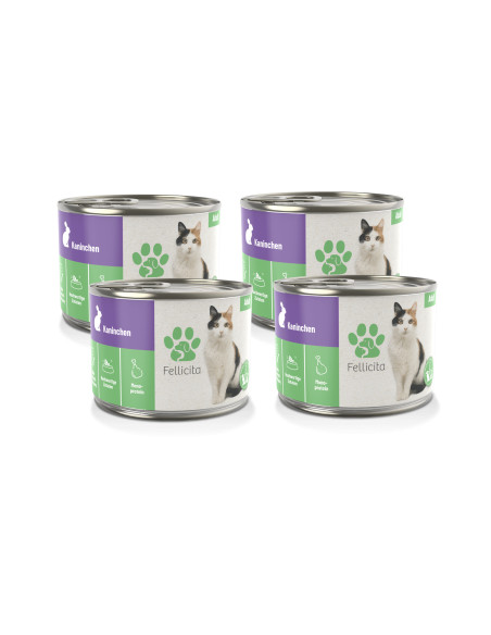 4Pak Fellicita Cat - Pure Kaninchen - królik 4x200g