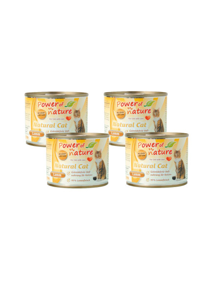 CZTEROPAK Natural Cat Jagnięcina - puszka 4x200 g