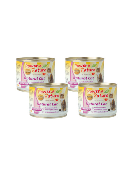 CZTEROPAK Natural Cat Królik - puszka 4x200 g