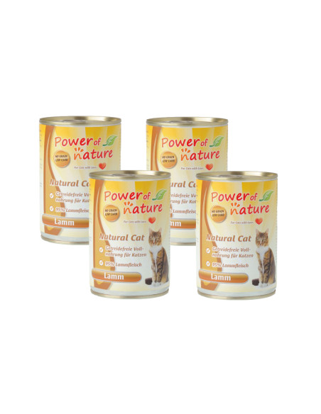CZTEROPAK Natural Cat Jagnięcina - puszka 4x400 g