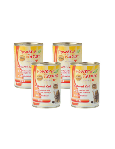 CZTEROPAK Natural Cat Wołowina - puszka 4x400 g