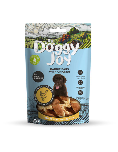 DOGGY JOY - USZY KRÓLICZE Z KURCZAKIEM 90G