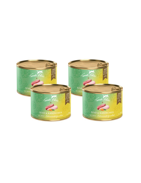 CZTEROPAK Terra Felis - Wołowina z Królikiem 4x200g