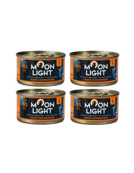 CZTEROPAK Moonlight Dinner nr 1 Kurczak i serca kurze w sosie własnym - 4 x 80g