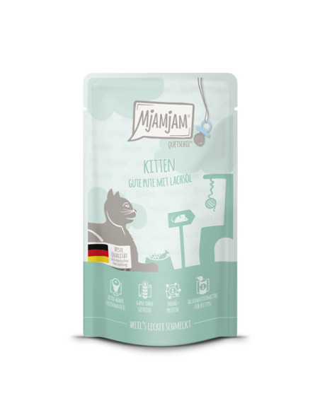 MJAMJAM KITTEN Indyk z olejem z łososia 125g saszeta
