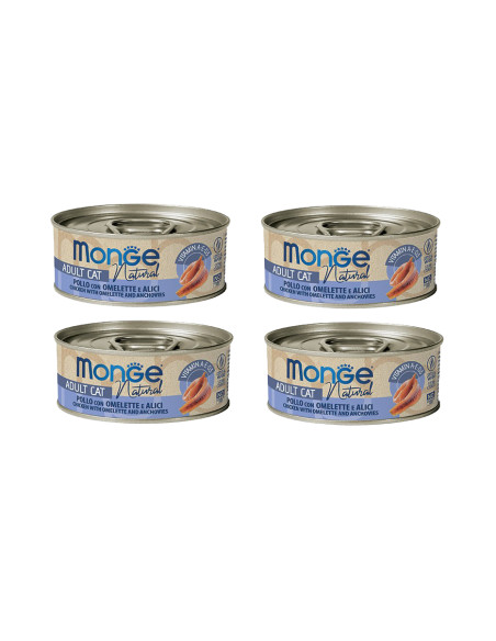 CZTEROPAK Monge Delicate - Kurczak z omletem i anchois 4x80g