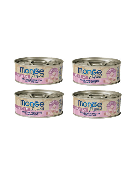 CZTEROPAK Monge Delicate - Kurczak z szynka 4x80g