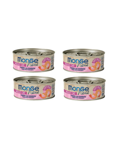 CZTEROPAK Monge Jelly - Tuńczyk z krewetkami 4x80g