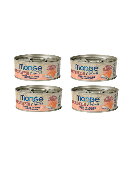 CZTEROPAK Monge Jelly - Tuńczyk z łososiem 4x80g