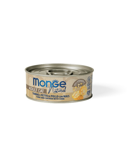 Monge Natural -Tuńczyk, kurczak i  kukurydza 80g