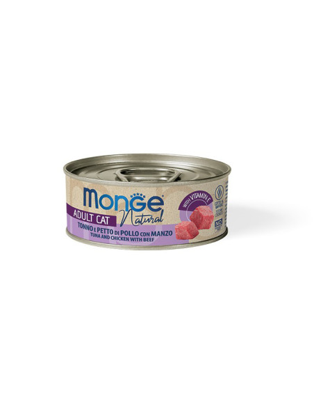 Monge Natural -Tuńczyk z kurczakiem i wołowiną 80g