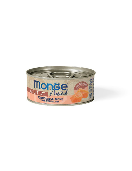 CZTEROPAK Monge Natural - Tuńczyk z kurczakiem i łosoś 4x80g